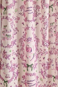 Preppy Toile Patterned Café Curtain Set