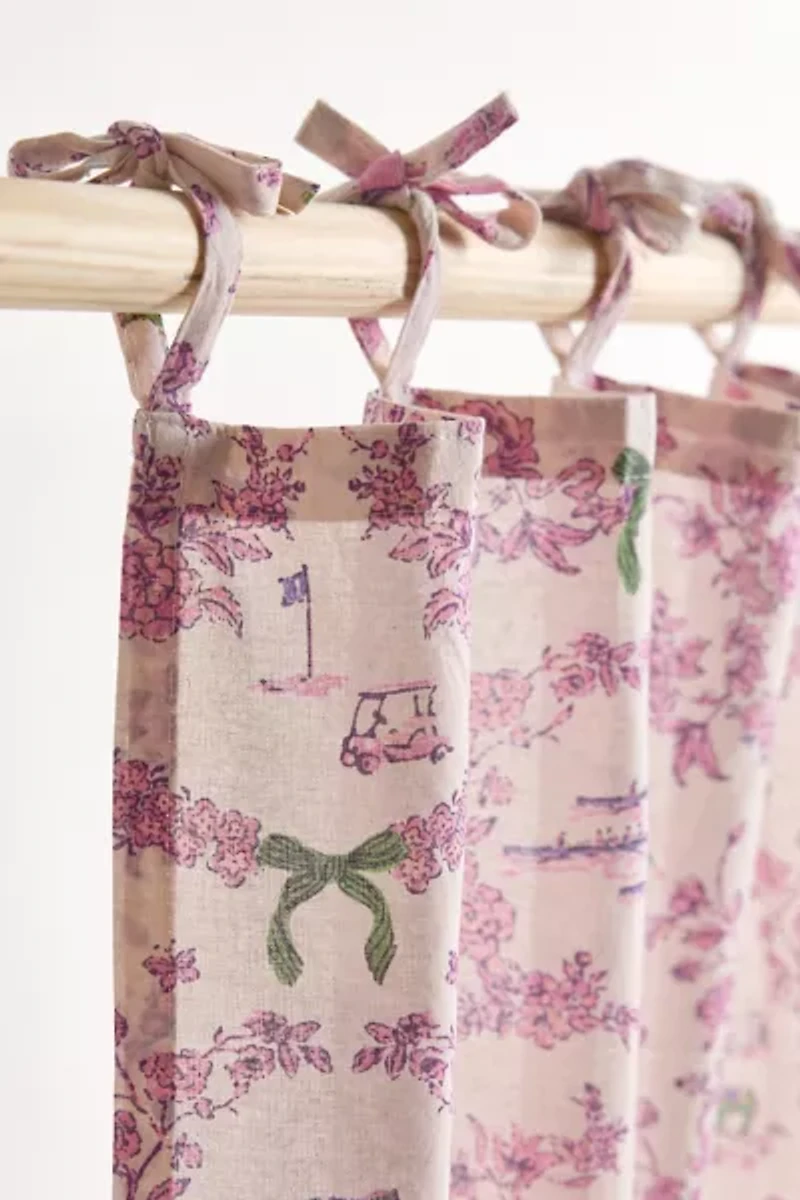 Preppy Toile Patterned Café Curtain Set