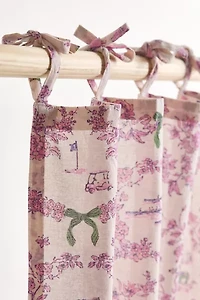 Preppy Toile Patterned Café Curtain Set