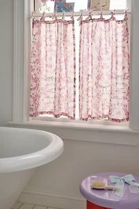 Preppy Toile Patterned Café Curtain Set