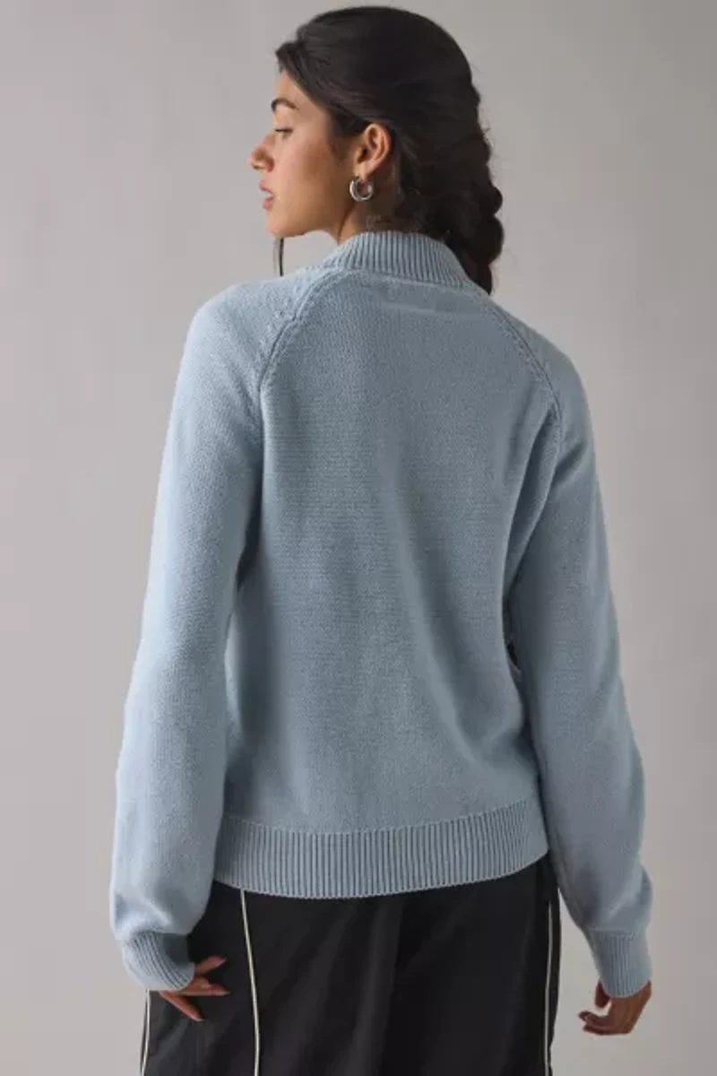 OBEY Lizzie Zip-Front Mock Neck Sweater