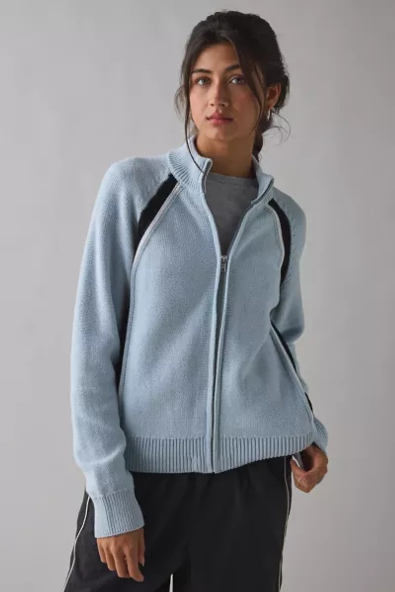 OBEY Lizzie Zip-Front Mock Neck Sweater