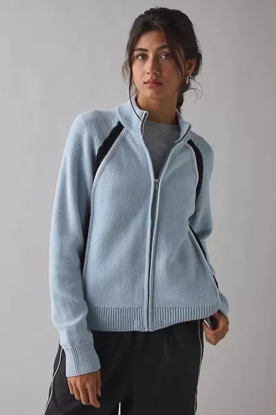 OBEY Lizzie Zip-Front Mock Neck Sweater