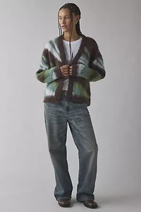 OBEY Delirium Fuzzy Knit Oversized Cardigan