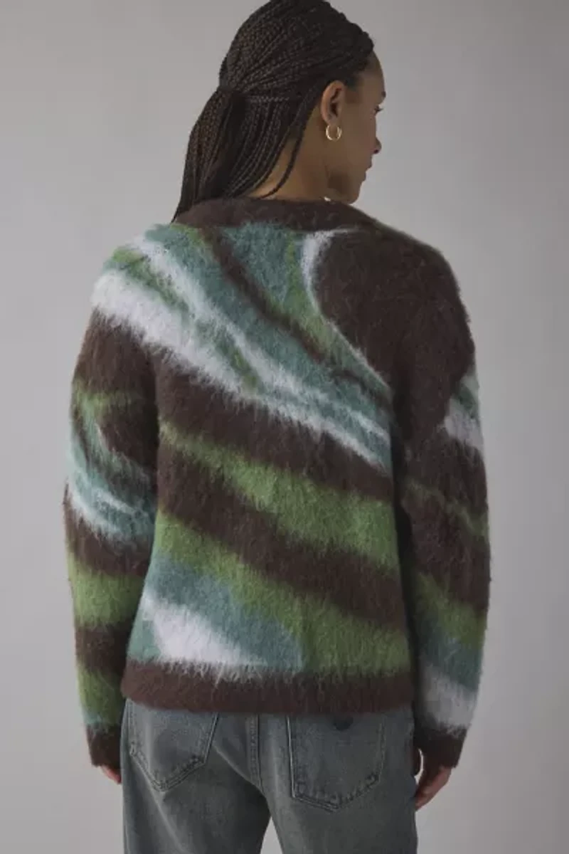 OBEY Delirium Fuzzy Knit Oversized Cardigan