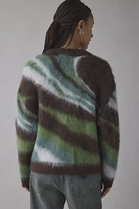 OBEY Delirium Fuzzy Knit Oversized Cardigan