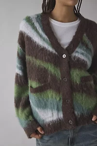 OBEY Delirium Fuzzy Knit Oversized Cardigan