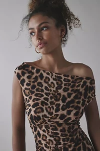 UO Happy Hour Asymmetrical Off-The-Shoulder Mini Dress