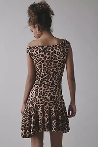 UO Happy Hour Asymmetrical Off-The-Shoulder Mini Dress