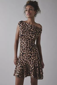 UO Happy Hour Asymmetrical Off-The-Shoulder Mini Dress