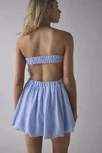 Kimchi Blue Coastal Stripe Strapless Open-Back Bubble Romper