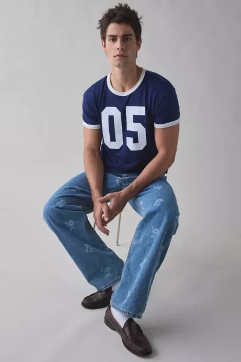 BDG Floral Pattern Baggy Skate Fit Jean