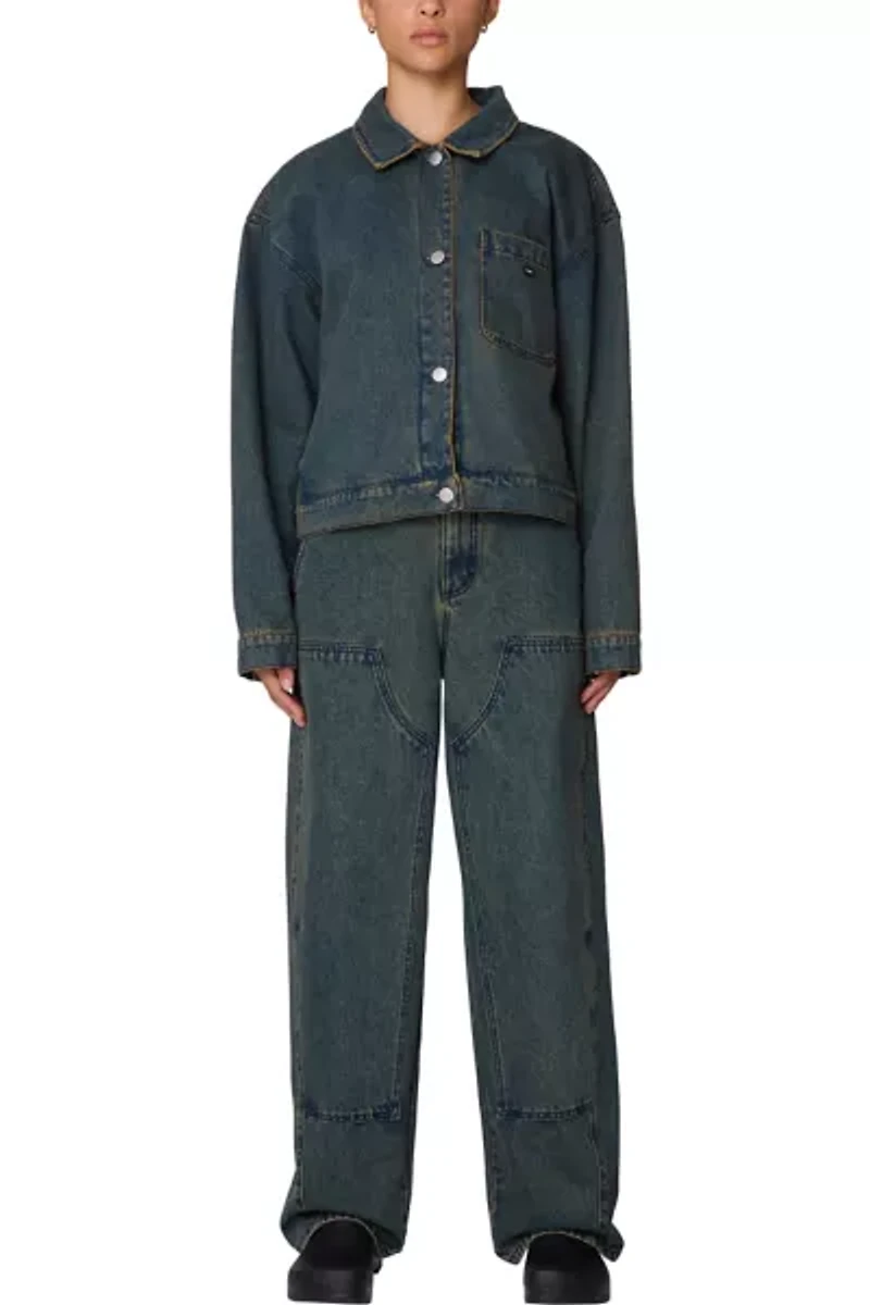 OBEY Ines Boxy Cropped Denim Jacket