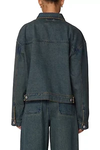 OBEY Ines Boxy Cropped Denim Jacket