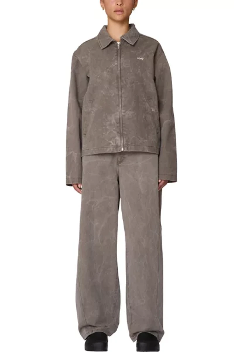 OBEY Donovan Zip-Front Denim Chore Jacket