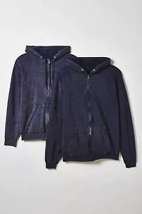 ReMADE By UO Acid Wash Zip-Up Hoodie Sweatshirt