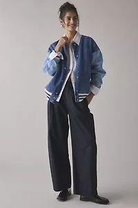 Starter Colorblock Denim Varsity Bomber Jacket