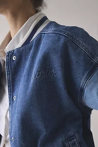 Starter Colorblock Denim Varsity Bomber Jacket