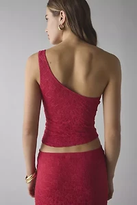 UO Harlow Lace Asymmetrical One-Shoulder Crop Top