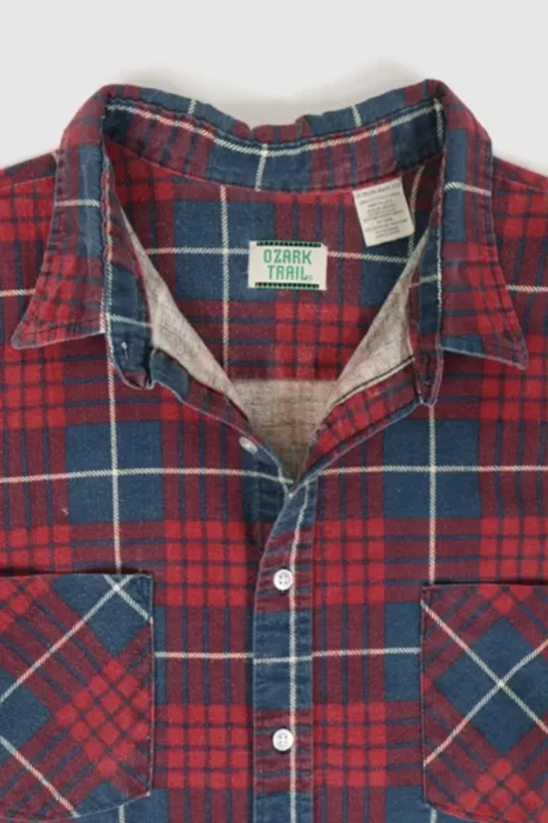 Vintage Red Plaid Button-Down Shirt
