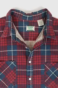 Vintage Red Plaid Button-Down Shirt