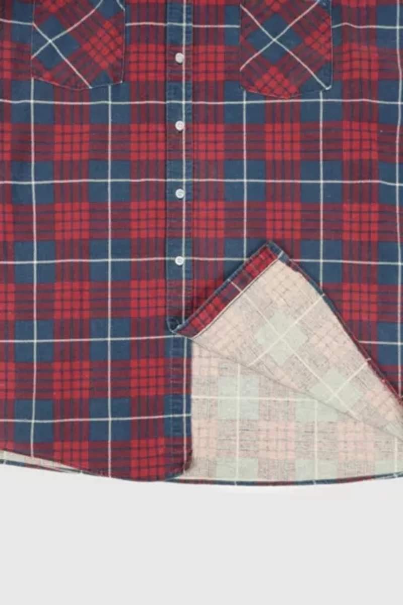 Vintage Red Plaid Button-Down Shirt