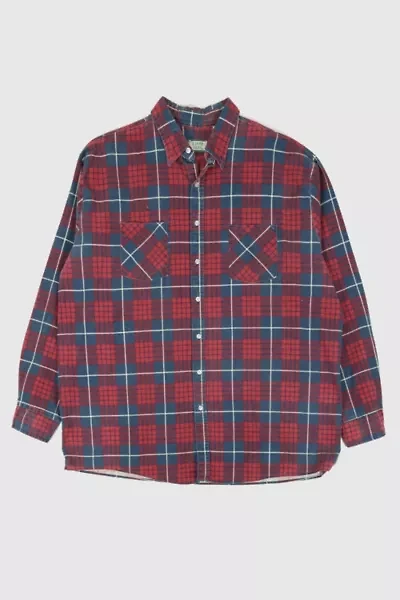Vintage Red Plaid Button-Down Shirt