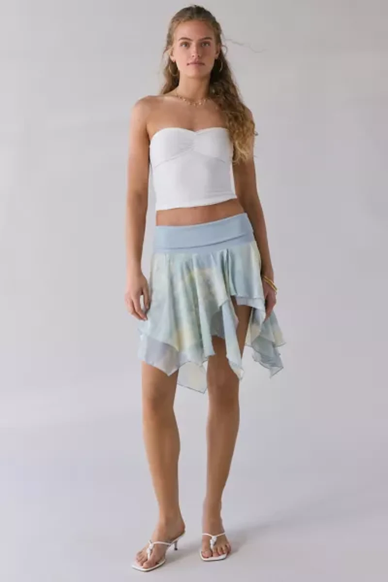 Kimchi Blue Finley Low-Rise Asymmetrical Hanky Hem Midi Skirt