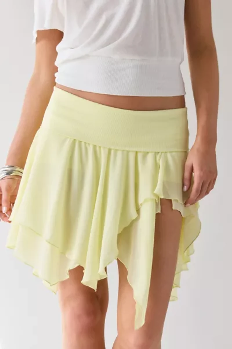 Kimchi Blue Finley Low-Rise Asymmetrical Hanky Hem Midi Skirt