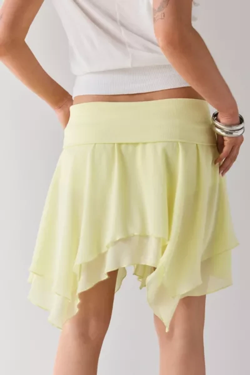 Kimchi Blue Finley Low-Rise Asymmetrical Hanky Hem Midi Skirt