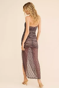 Rare London Lace Bandeau Drape Maxi Dress