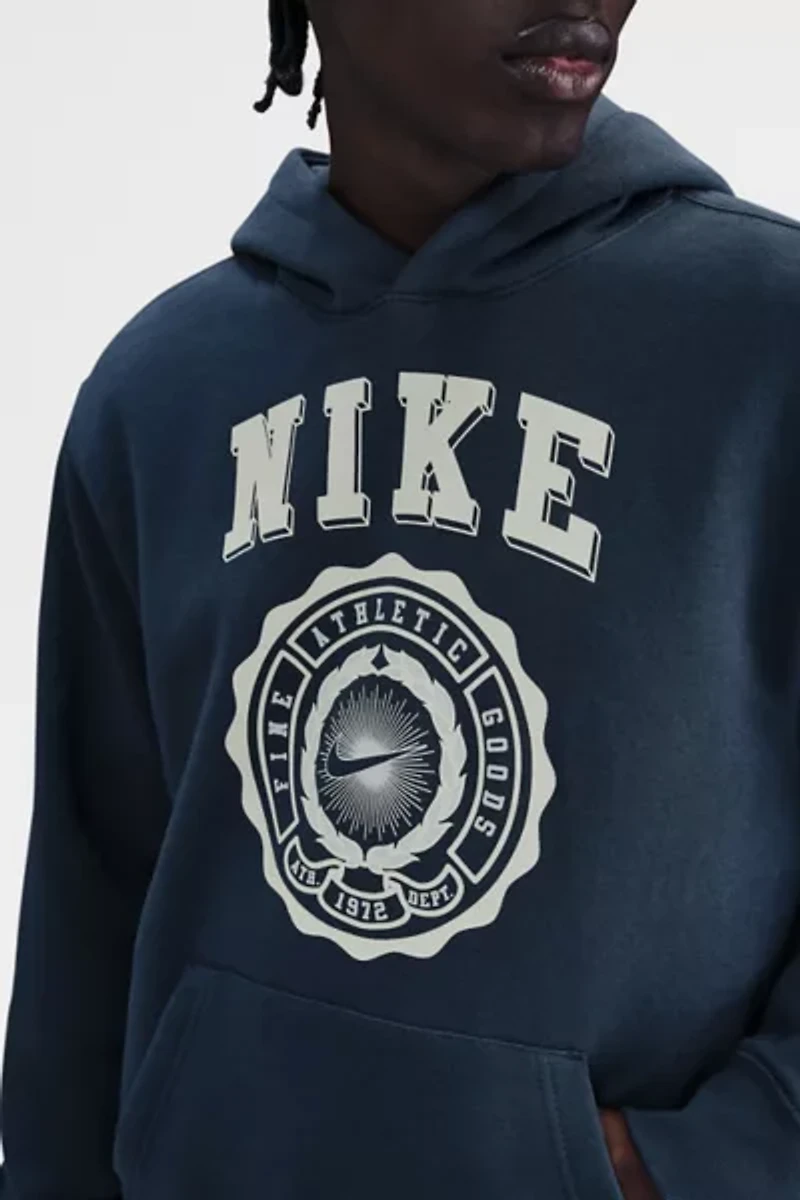 Nike Club Graphic Pullover Hoodie Sweatshirt