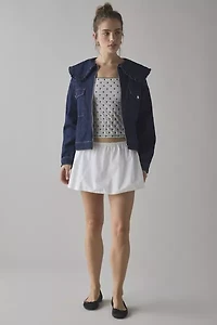 Kimchi Blue Freddie Ruffle Collar Denim Jacket