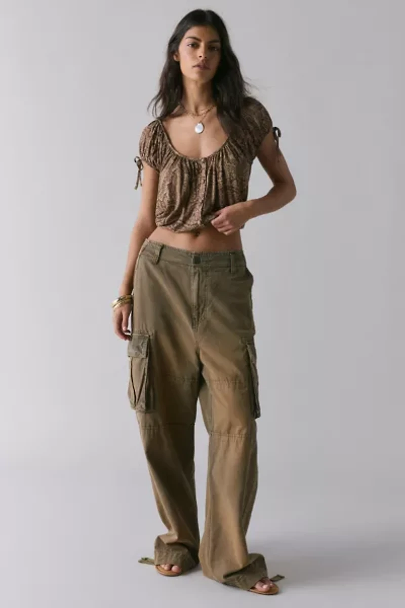 UO Chappel Prairie Scoop Neck Cropped Blouse