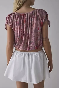 UO Chappel Prairie Scoop Neck Cropped Blouse