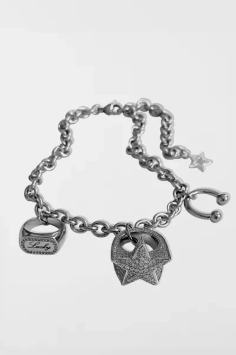 Five Fourty Nine Lucky Star Ring Charm Necklace