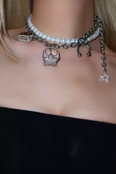 Five Fourty Nine Lucky Star Ring Charm Necklace