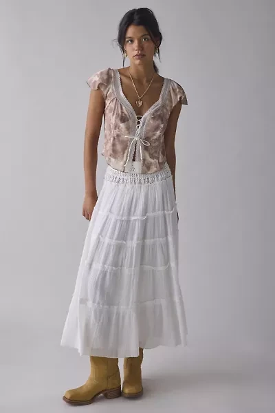 Kimchi Blue Cameron Lace Trim Tie-Front Top