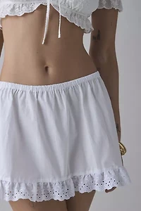 Motel Corazon Cotton Eyelet Lace Trim Mini Skirt