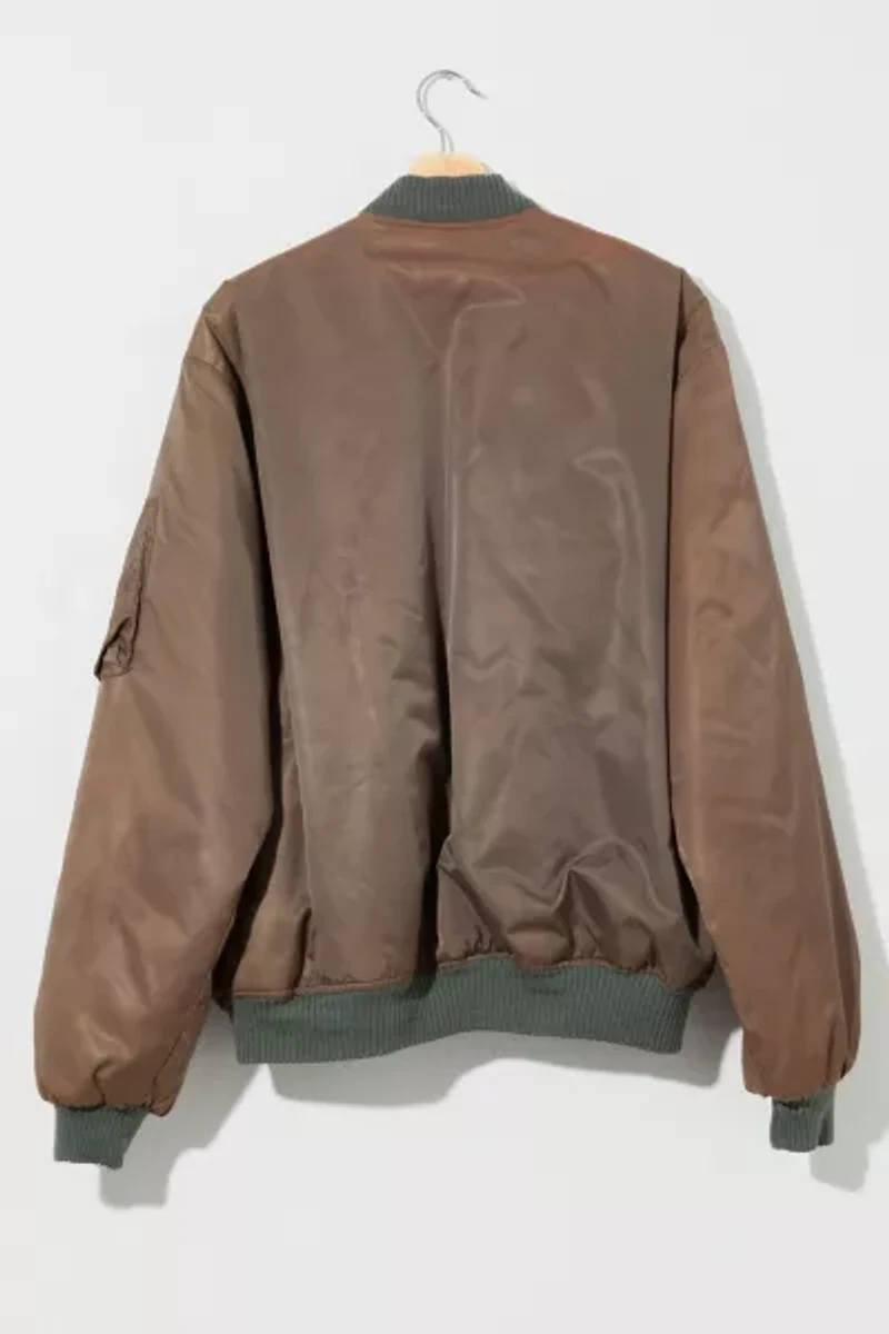 Vintage 1970s Distressed Satin Bomber Jacket