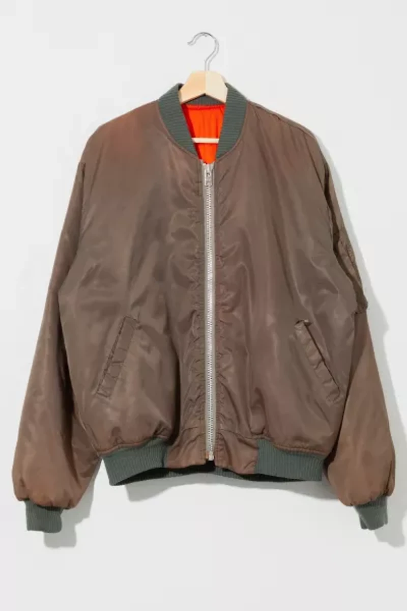 Vintage 1970s Distressed Satin Bomber Jacket