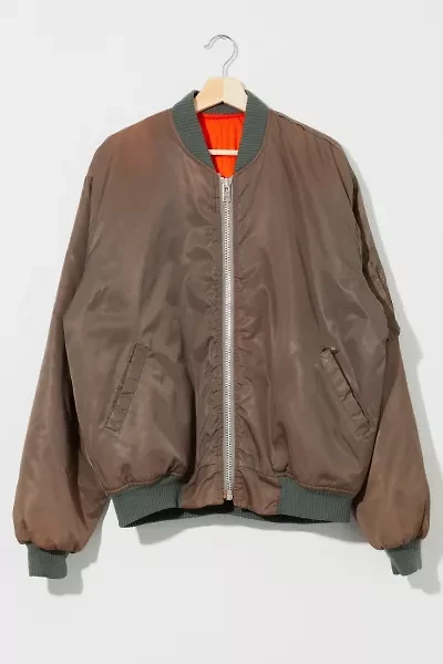 Vintage 1970s Distressed Satin Bomber Jacket