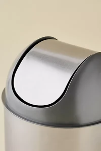 Chrome Swing-Top Lid Trash Bin