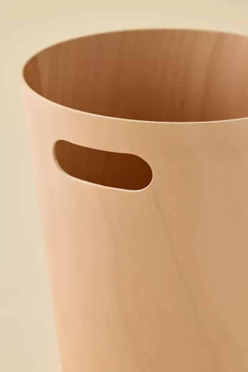 Wooden Handled Trash Bin