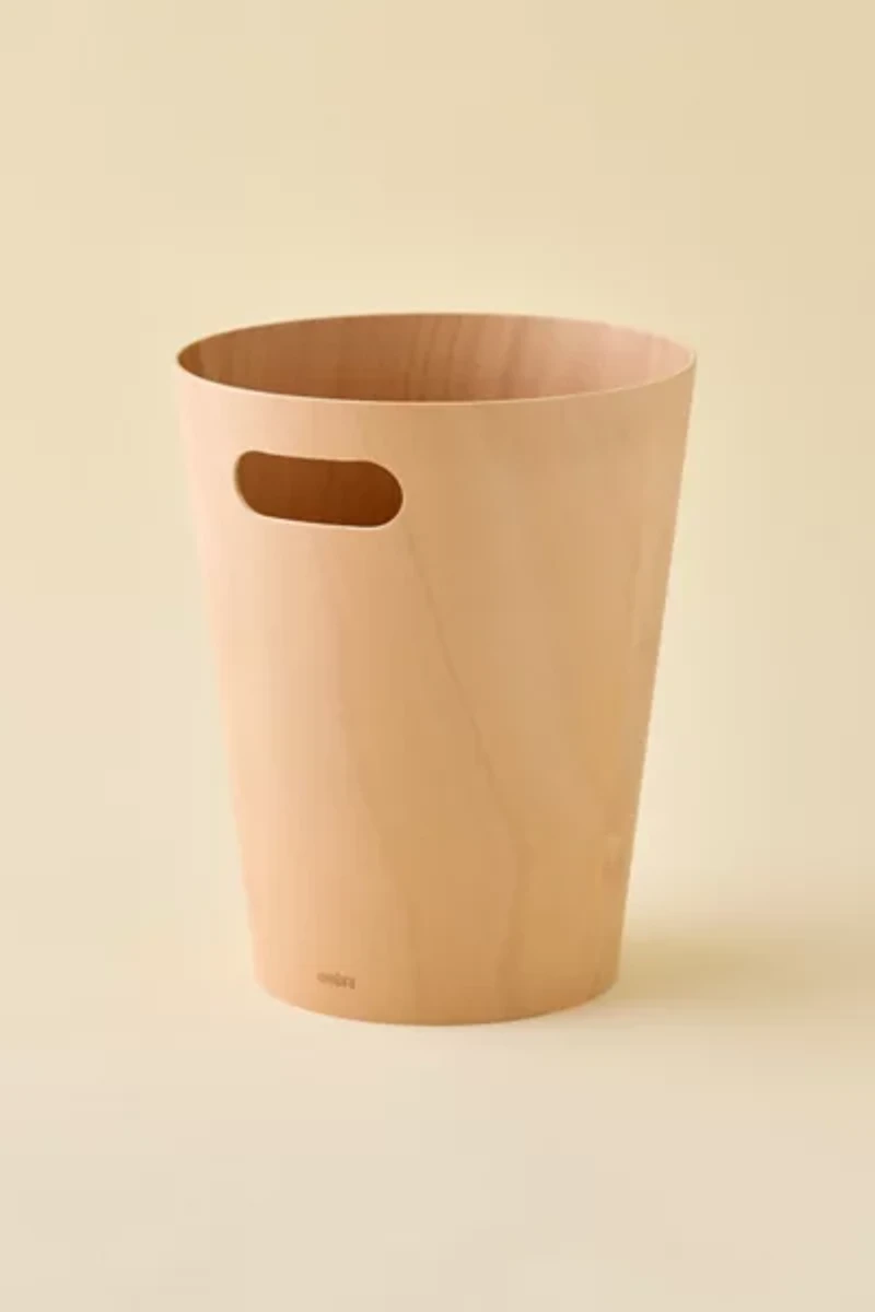 Wooden Handled Trash Bin