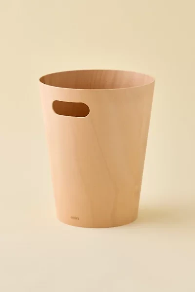Wooden Handled Trash Bin