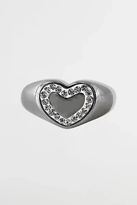 Five Fourty Nine LOML Heart Signet Ring