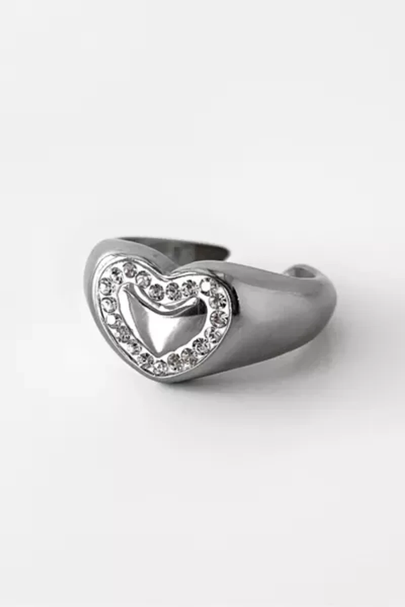 Five Fourty Nine LOML Heart Signet Ring