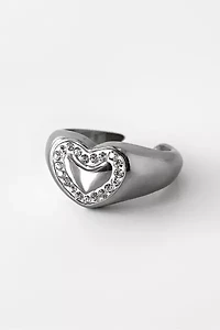 Five Fourty Nine LOML Heart Signet Ring