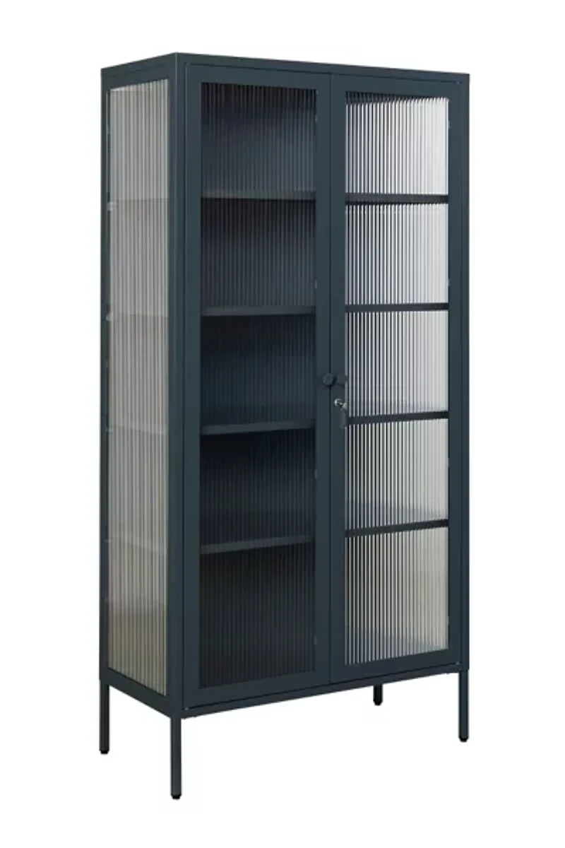 Mustard Made The Collector Fluted Glass Paned Storage Cabinet